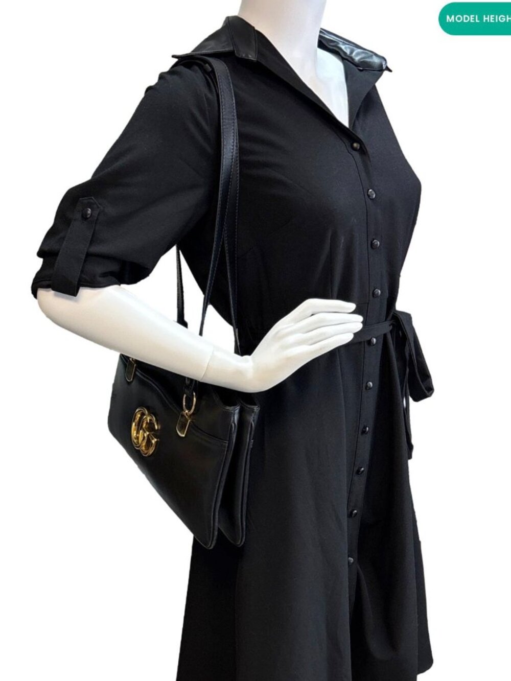 Gucci Arli Large Calfskin Leather Top Handle Shoulder Bag Black 550130 - Picture 2 of 13